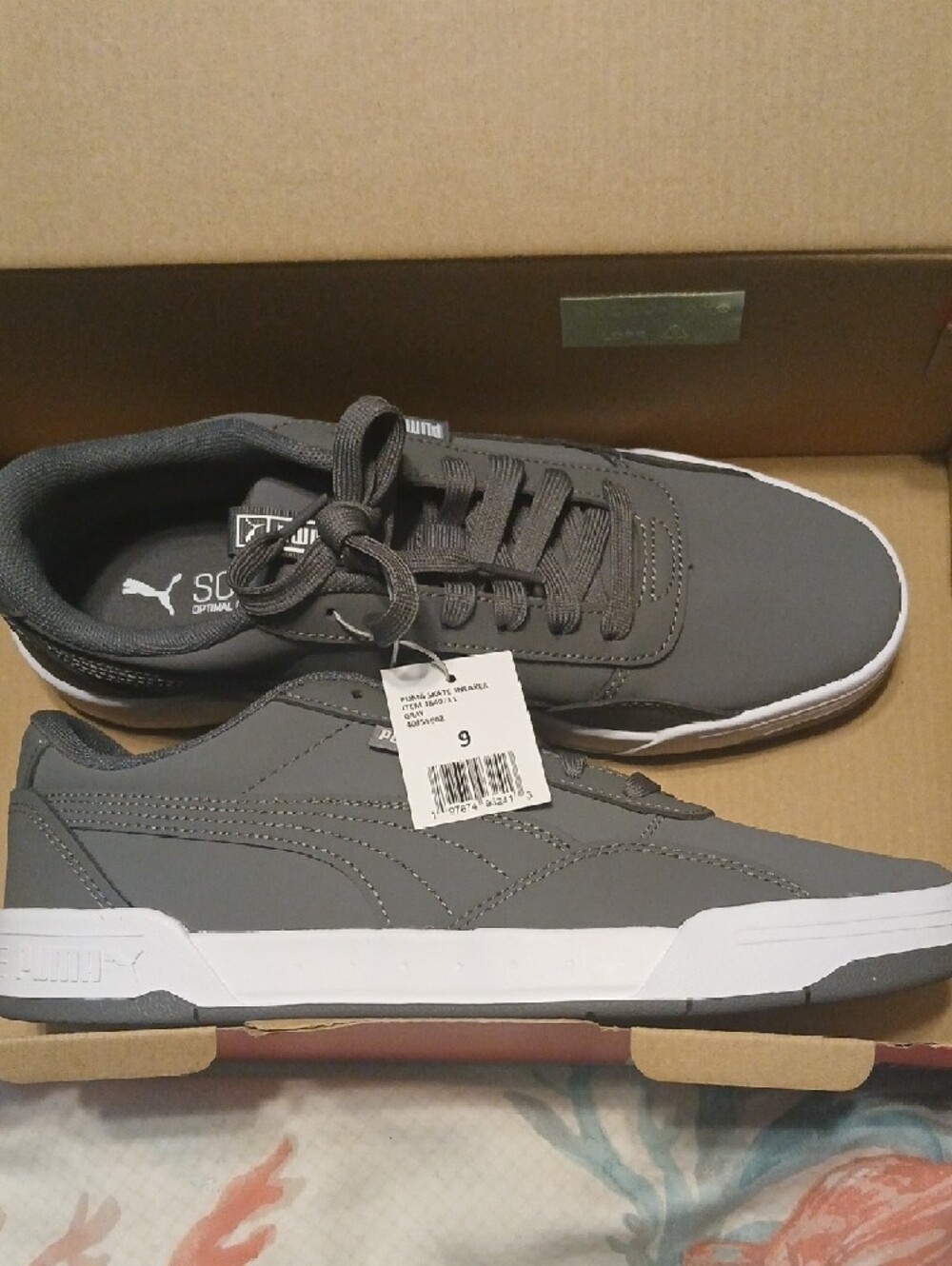 Puma Gray Low-Profile Skate Sneakers